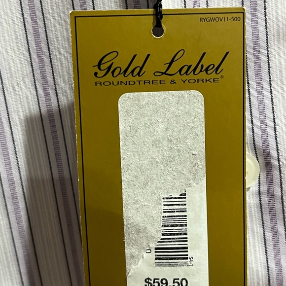 Roundtree and Yorkee short sleeved button up shirt purple striped size small - Picture 3 of 6